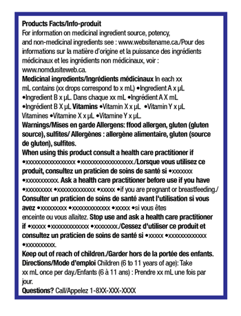 Figure 5. Étiquetage des produits contenant quatre ingrédients médicinaux ou plus