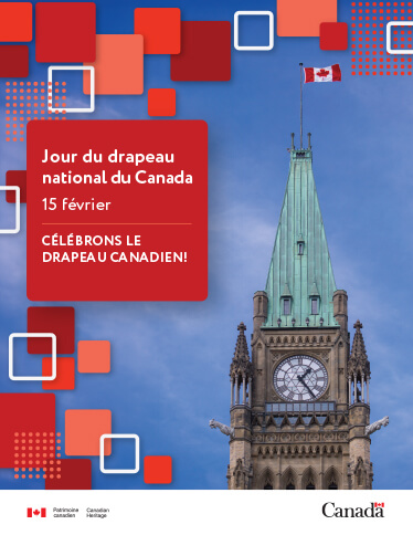 Affiches du Jour du drapeau national du Canada. 15 février. Célébrons le drapeau canadien!