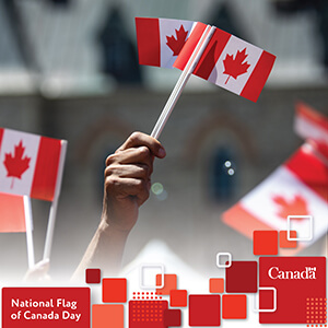 Visual for Instagram with the text National Flag of Canada Day