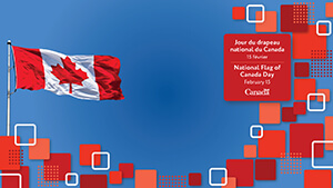 Arrière-plan virtuel bilingue pour les vidéoconférences du Jour du drapeau national du Canada