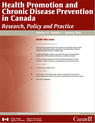 Health Promotion and Chronic Disease Prevention in Canada, Vol 44, No 1, 2024