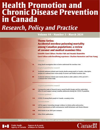 Health Promotion and Chronic Disease Prevention in Canada, Vol 44, No 3, 2024