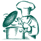 a chef using oven mitts