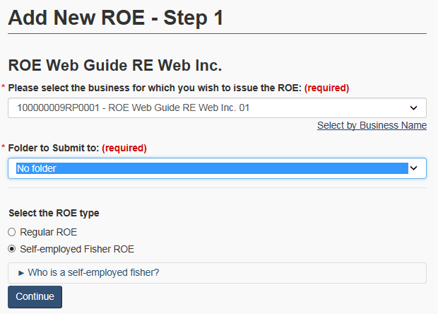 Figure 19: Add new ROE – Step 1