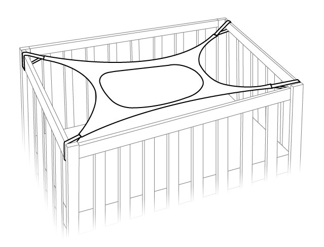 Figure 5: a baby hammock hanging in a crib