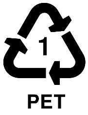 plastic symbol of type 1: PET