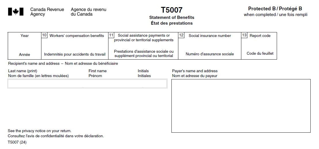 États des prestations T5007 - Canada.ca