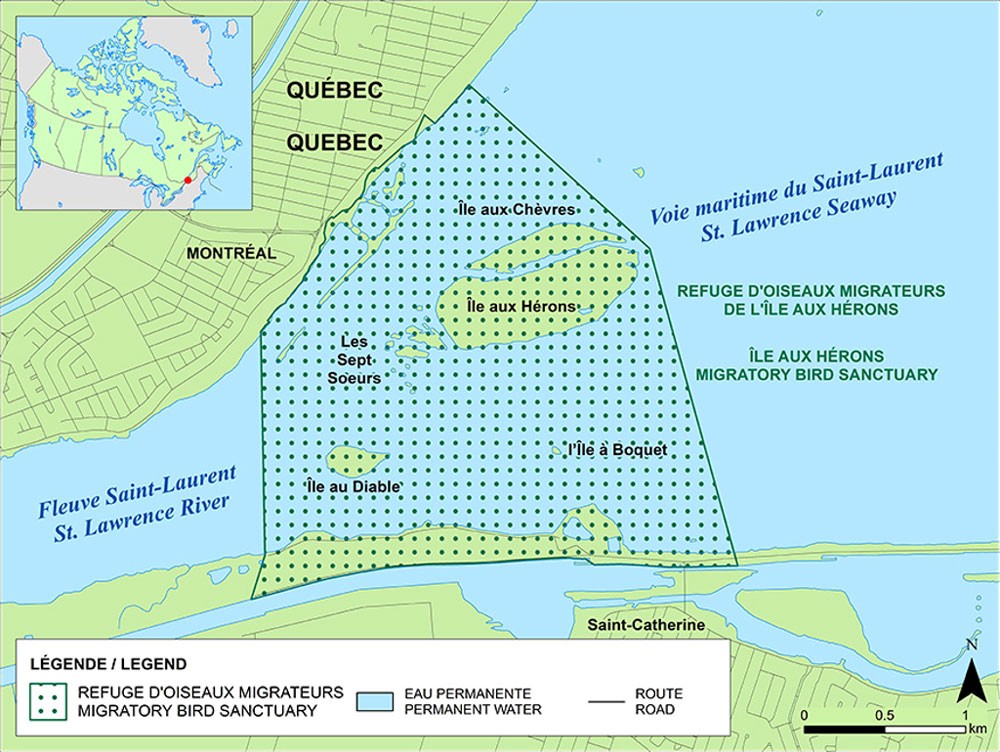 Carte montrant l’emplacement du ROM de l'Île aux Hérons