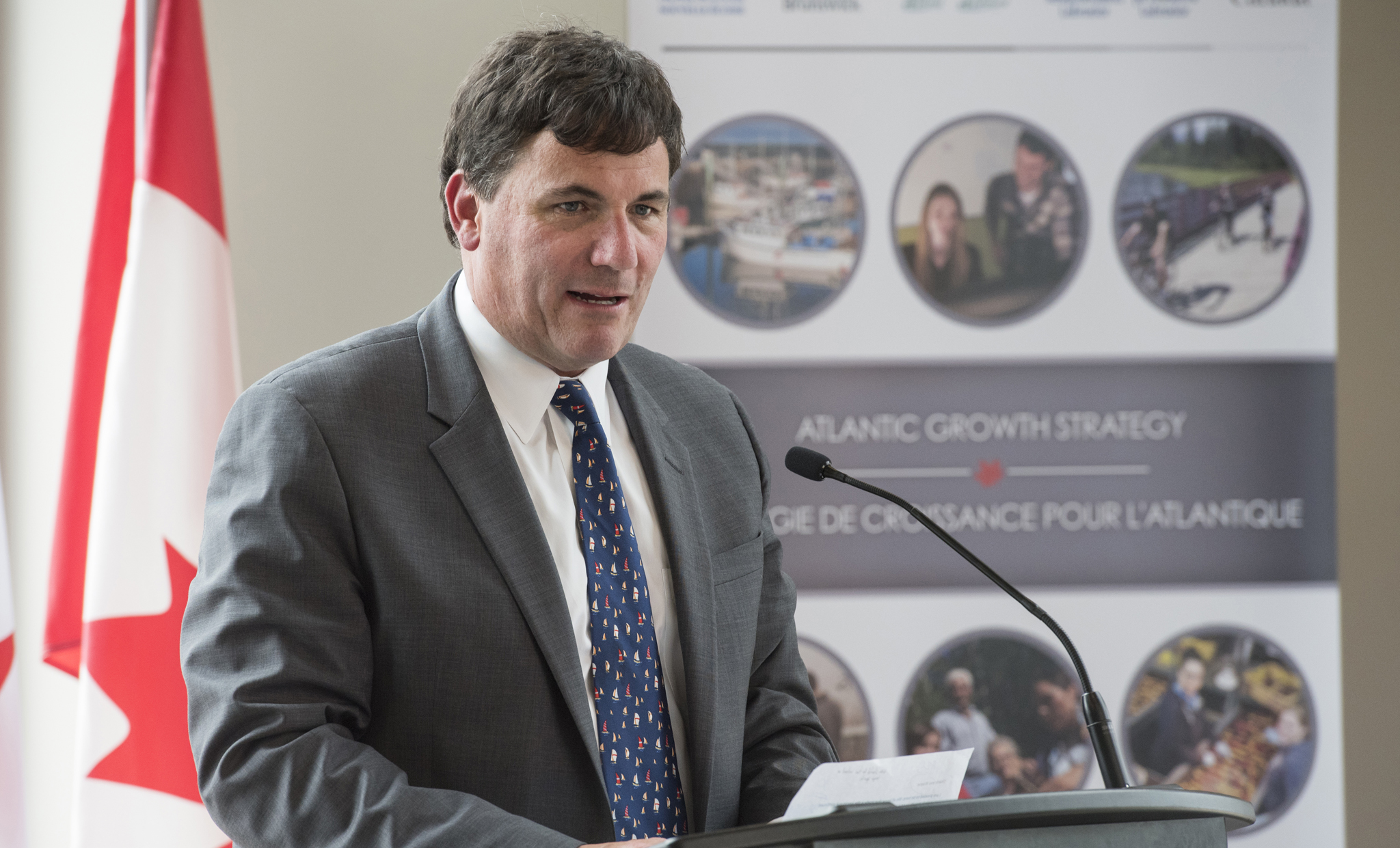 July 4, 2017 - The Honourable Dominic LeBlanc, Minister of Fisheries, Oceans and the Canadian Coast Guard, and member of the Atlantic Leadership Committee, highlights the importance of the Atlantic Growth Strategy at the launch of the Atlantic Trade and Investment Growth Strategy in Saint John, New Brunswick.