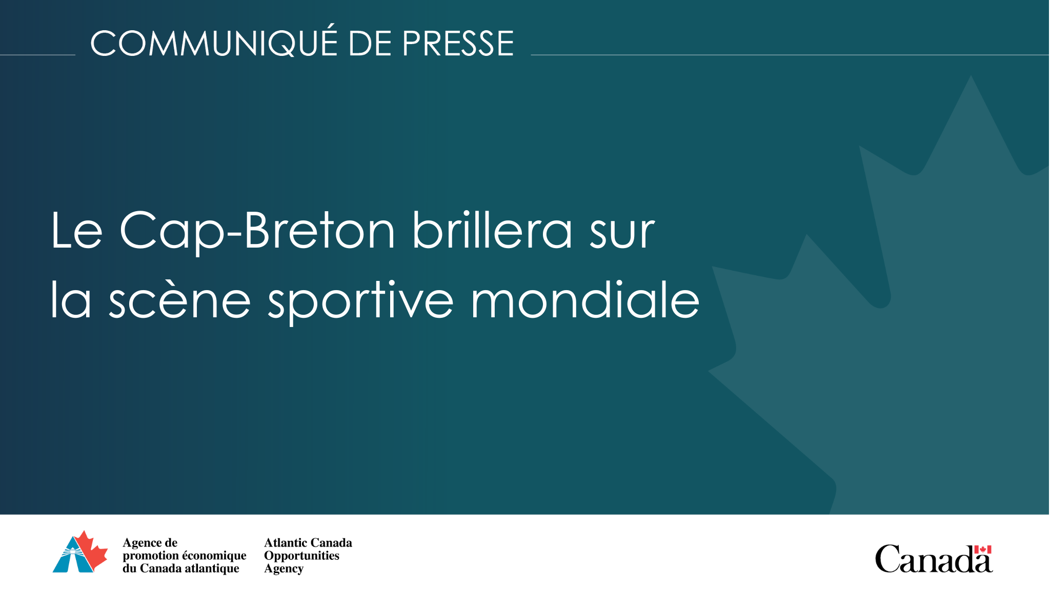 Cape Breton Island to Host Major Global Sporting Events Cape Breton Island to Host Major Global Sporting Events