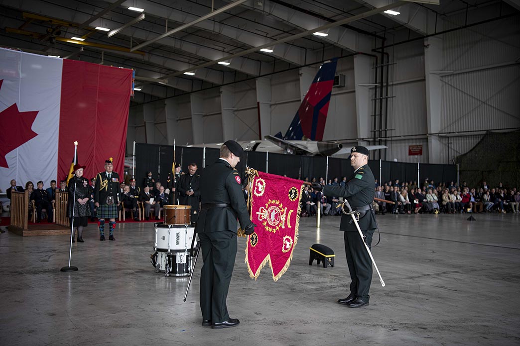 A presentation of Guidons being held in Windsor, Ontario, on 24 September, 2022 during which the new Colour and the Afghanistan Battle Honour of the Windsor Regiment have been unveiled.