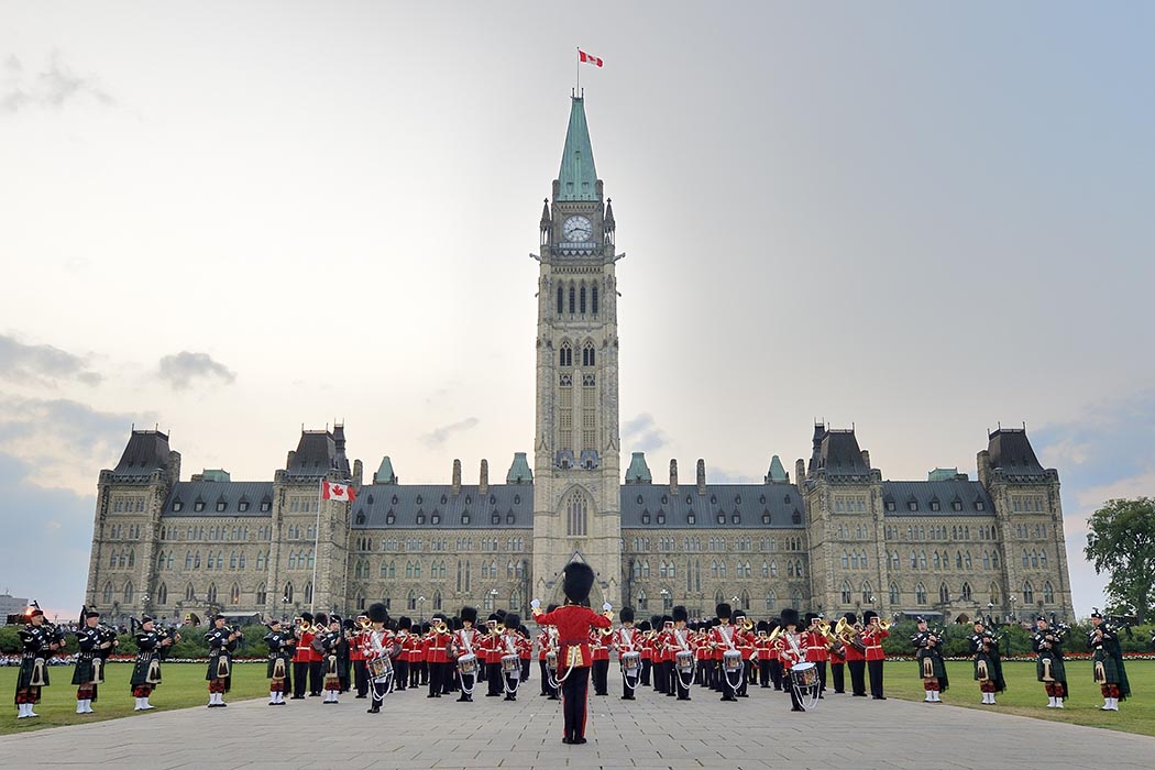 Traditional sunset ceremony at Parliment Hill