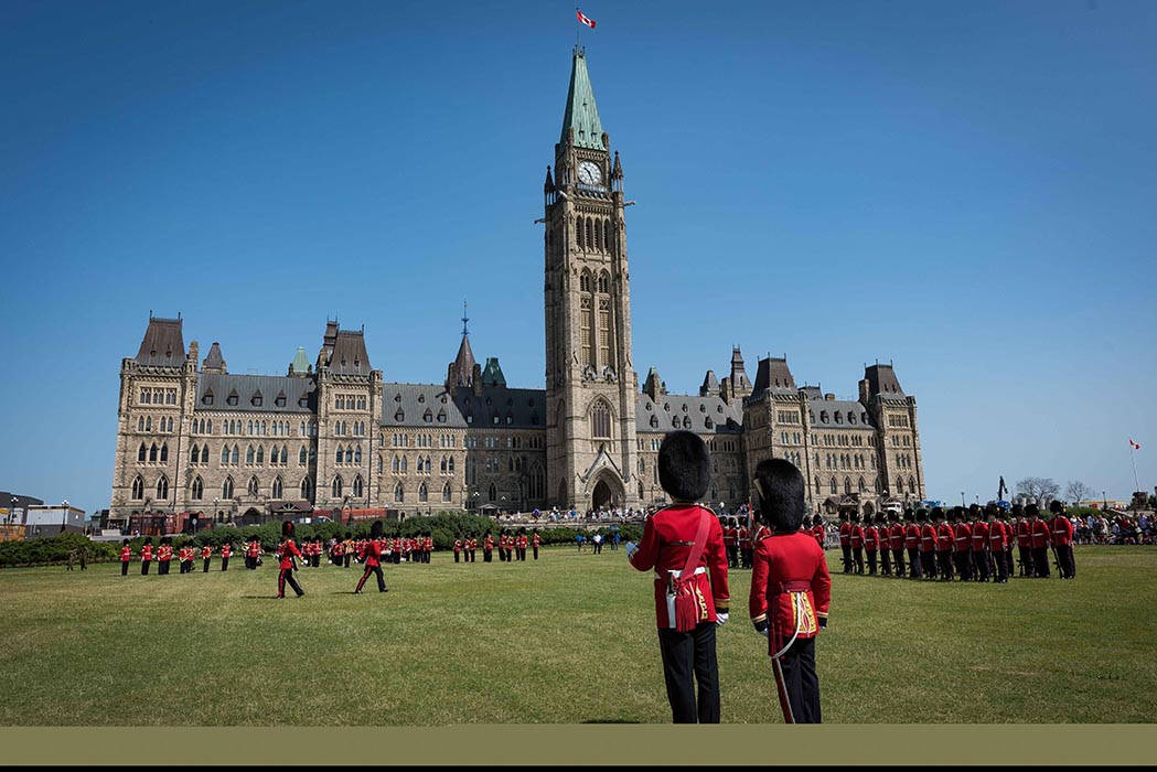 Members of the Ceremonial Guard perform the Changing of the Guard