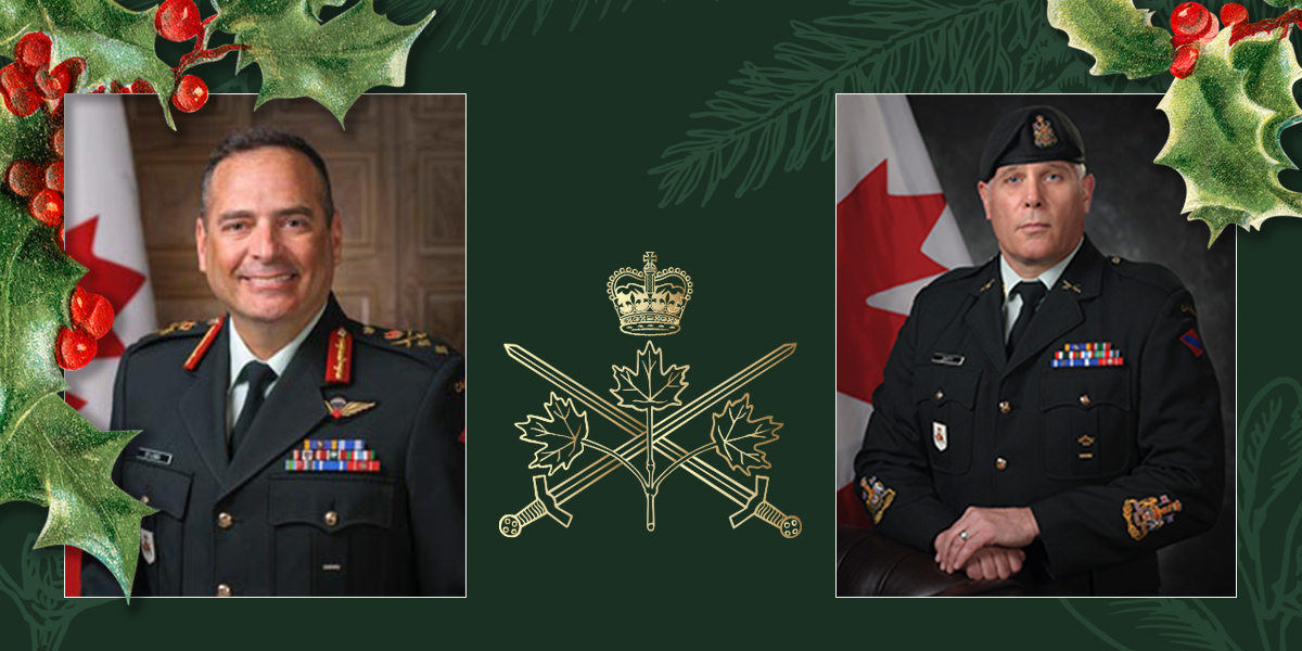 Joyeuses Fêtes de la part de l'Équipe de commandement de l'Armée canadienne !