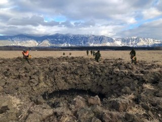 Cratères créés lors de l'entraînement aux explosifs