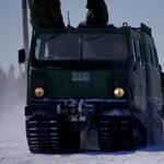 The BV 206 Tracked Carrier is an all-terrain transport vehicle.