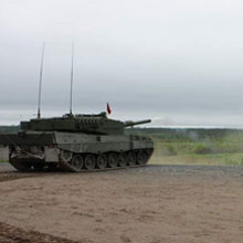 The Leopard 2A4 tank is a heavy armoured, main battle tank.