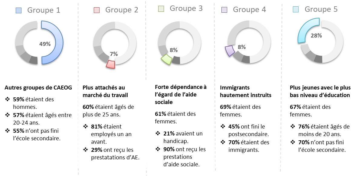 Figure 3 : Principales caractéristiques des participants de CAEOG, par regroupement