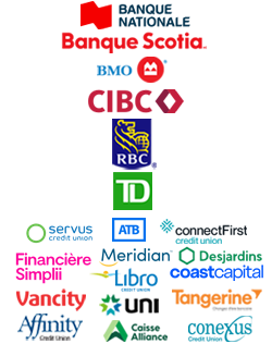 Mosaïque des logos des banques partenaires de connexion