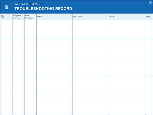 Vaccine Temperature Log Chart