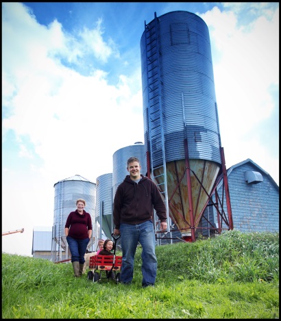 The Bernard family on its farm.