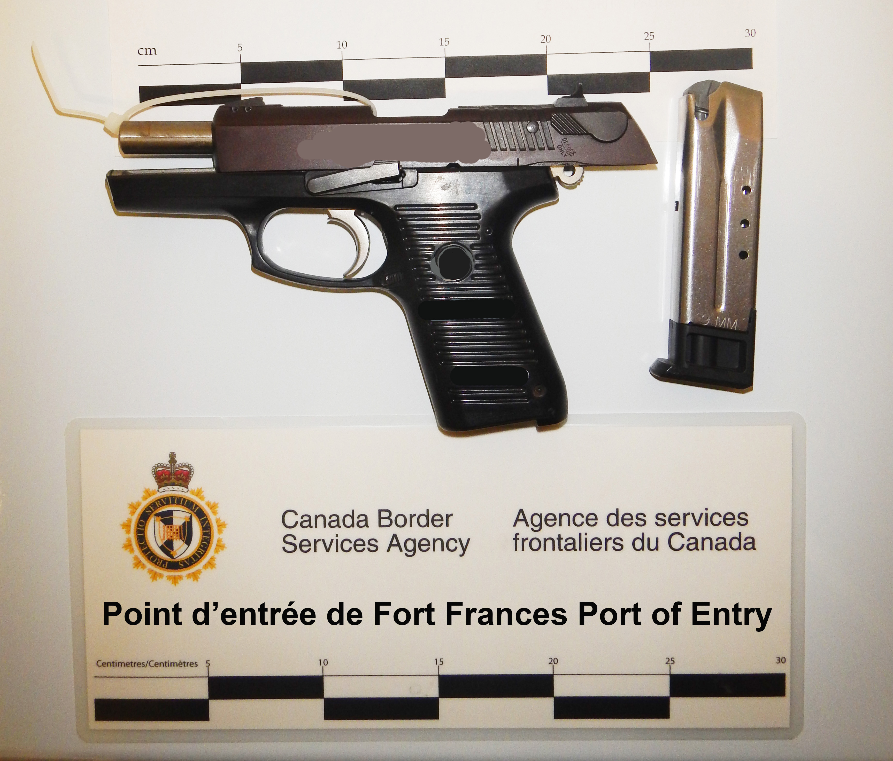 Firearm seized from Gregory Lynn Wood at the Fort Frances port of entry on June 11, 2014.
