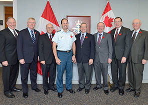 Past and present Chief of the Defence Staff gathered for a meeting: Gen (Ret) Walt Natynczyk (08-12), Gen (Ret) Rick Hillier (05-08), Gen (Ret) Ray Henault (01-05), Gen Tom Lawson (current), Gen (Ret) Maurice Baril (97-01), VAdm (Ret) Larry Murray (96-97), Adm (Ret) John Anderson (93), Gen (Ret) Paul Manson (86-89).