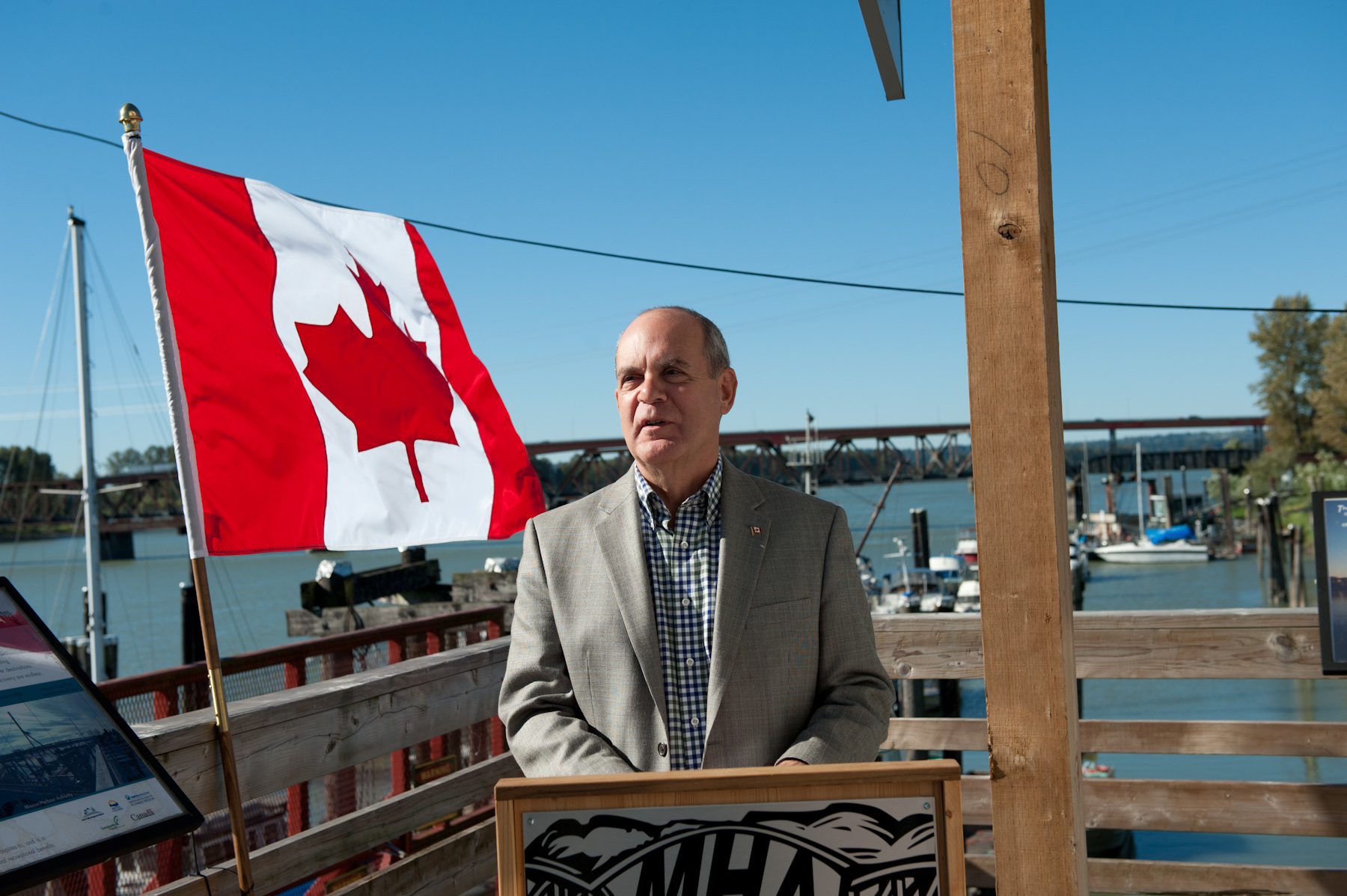 Randy Kamp, Member of Parliament for Pitt Meadows-Maple Ridge-Mission, announces the Government of Canada¿s investment in a small craft harbour project at Mission Harbour, B.C., on behalf of the Honourable Gail Shea, Minister of Fisheries and Oceans.