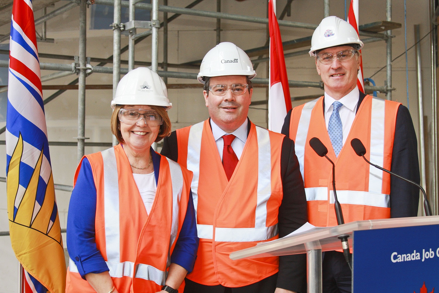Minister Bond, Minister Kenney and David Hoff from Ledcor.