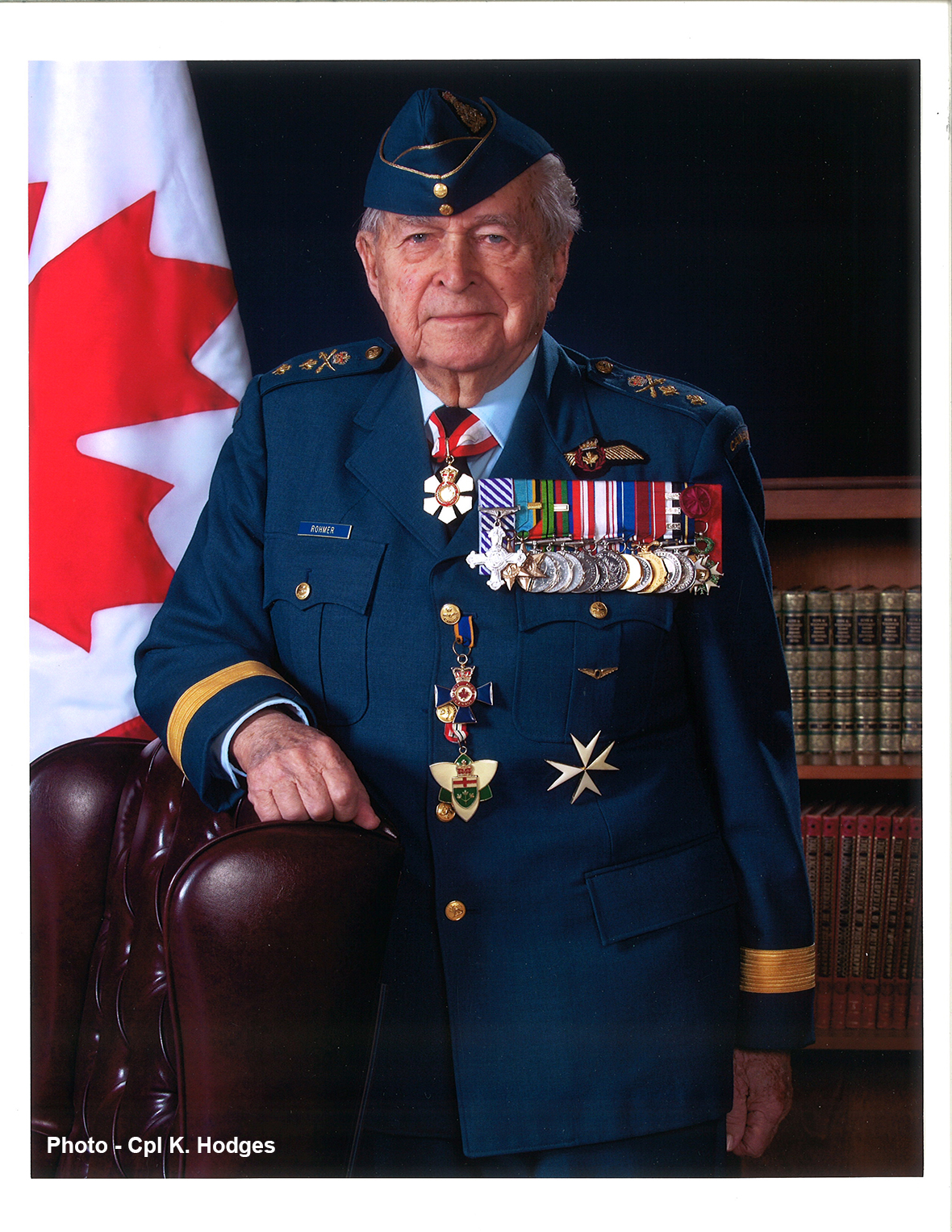 Major-General (Retired) Richard Rohmer as the Honorary Advisor to the Chief of the Defence Staff. Photo: Cpl K. Hodges
