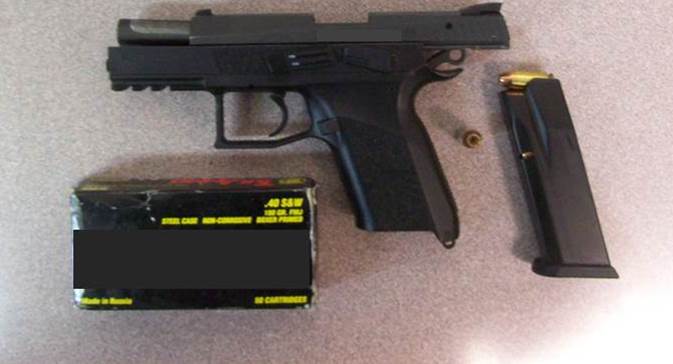Firearm seized at the Lansdowne port of entry on January 16, 2015.