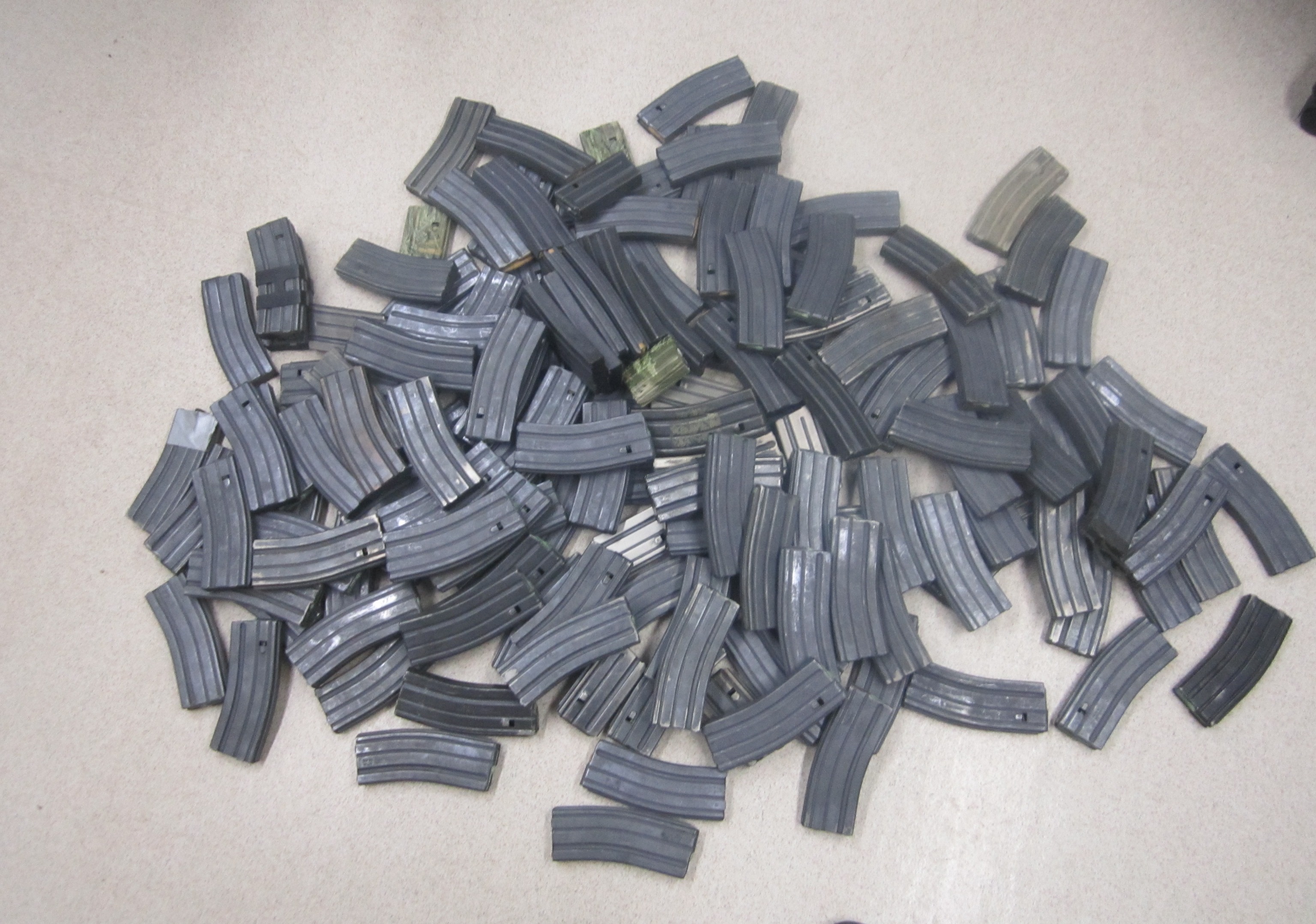 A traveller neglected to declare 162 magazines (147 prohibited) seized at North Portal on January 18.