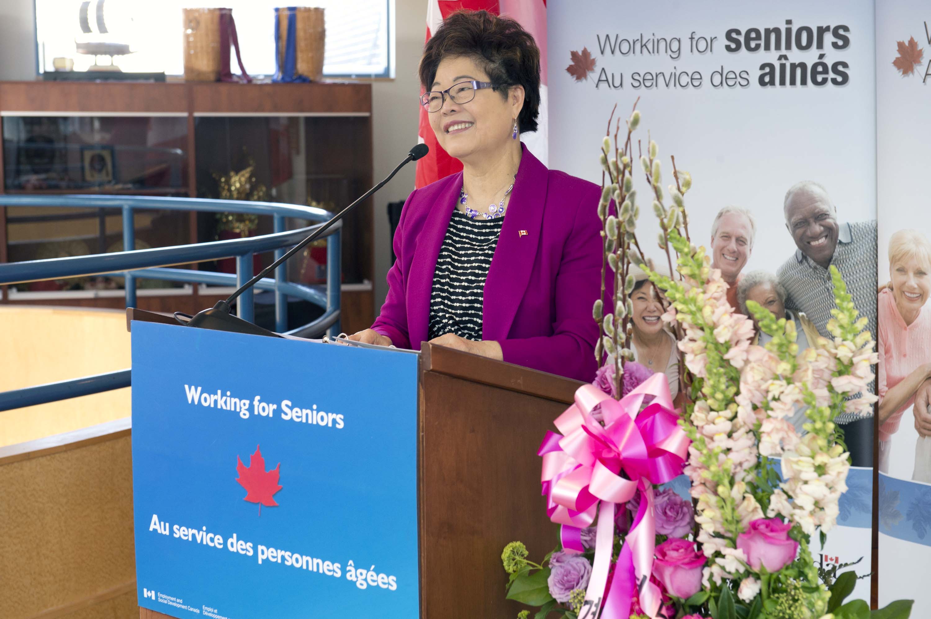 Minister Wong speaking during the event