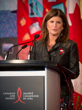 November 28, 2013. Minister of Health, Rona Ambrose delivering greetings at the 6th Annual World AIDS Day Gala in Ottawa, held by the Canadian AIDS Society.