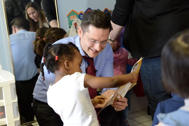 Minister Poilievre at Sandy Hill Child Care in Ottawa announcing upcoming legislation to enhance the Universal Child Care Benefit