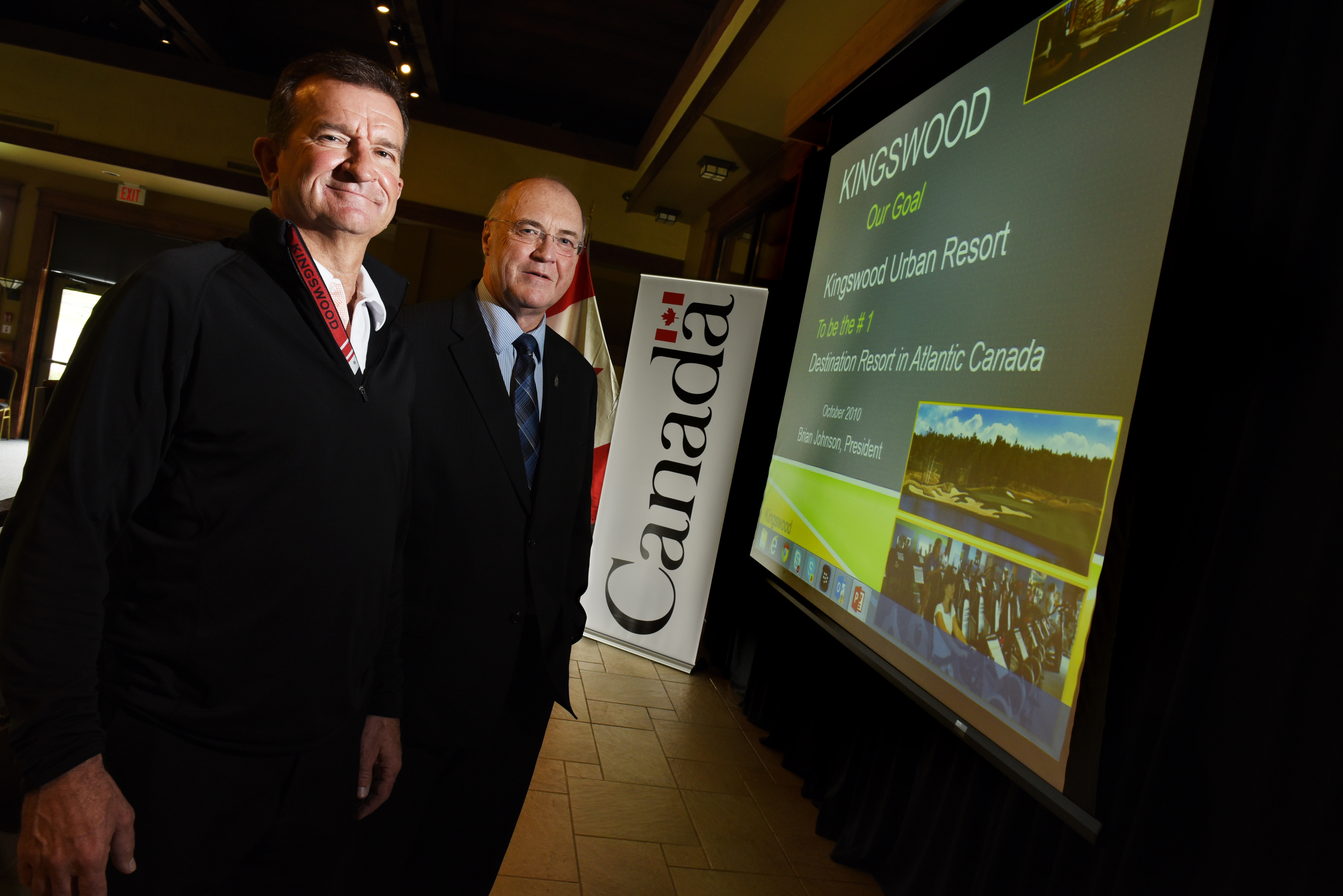 Federal Government Supporting Facility Improvements at Kingswood Ventures Inc. 
Business expansion will increase tourism opportunities

May 22, 2015 ¿ Fredericton ¿ Atlantic Canada Opportunities Agency

Kingswood Ventures Inc. unveiled plans today to improve its facilities, including the addition of a waterpark to enhance its capacity as a tourism destination, thanks to an investment by the federal government.

The Honourable Keith Ashfield, Member of Parliament for Fredericton, on behalf of the Honourable Rob Moore, Regional Minister for New Brunswick and Minister of State (Atlantic Canada Opportunities Agency), joined Kingswood Ventures Inc. officials to announce government support.

In addition to the waterpark, the project involves facility improvements including new equipment, installations, building modifications and additional parking.   

The Government of Canada, through ACOA¿s Business Development Program, is providing a repayable contribution of $500,000 toward this project, while Kingswood Ventures Inc. is contributing $1,530,000.

Pictured here (left to right) are:  Brian Johnson, President, Kingswood Ventures Inc. and the Honourable Keith Ashfield, Member of Parliament for Fredericton.
