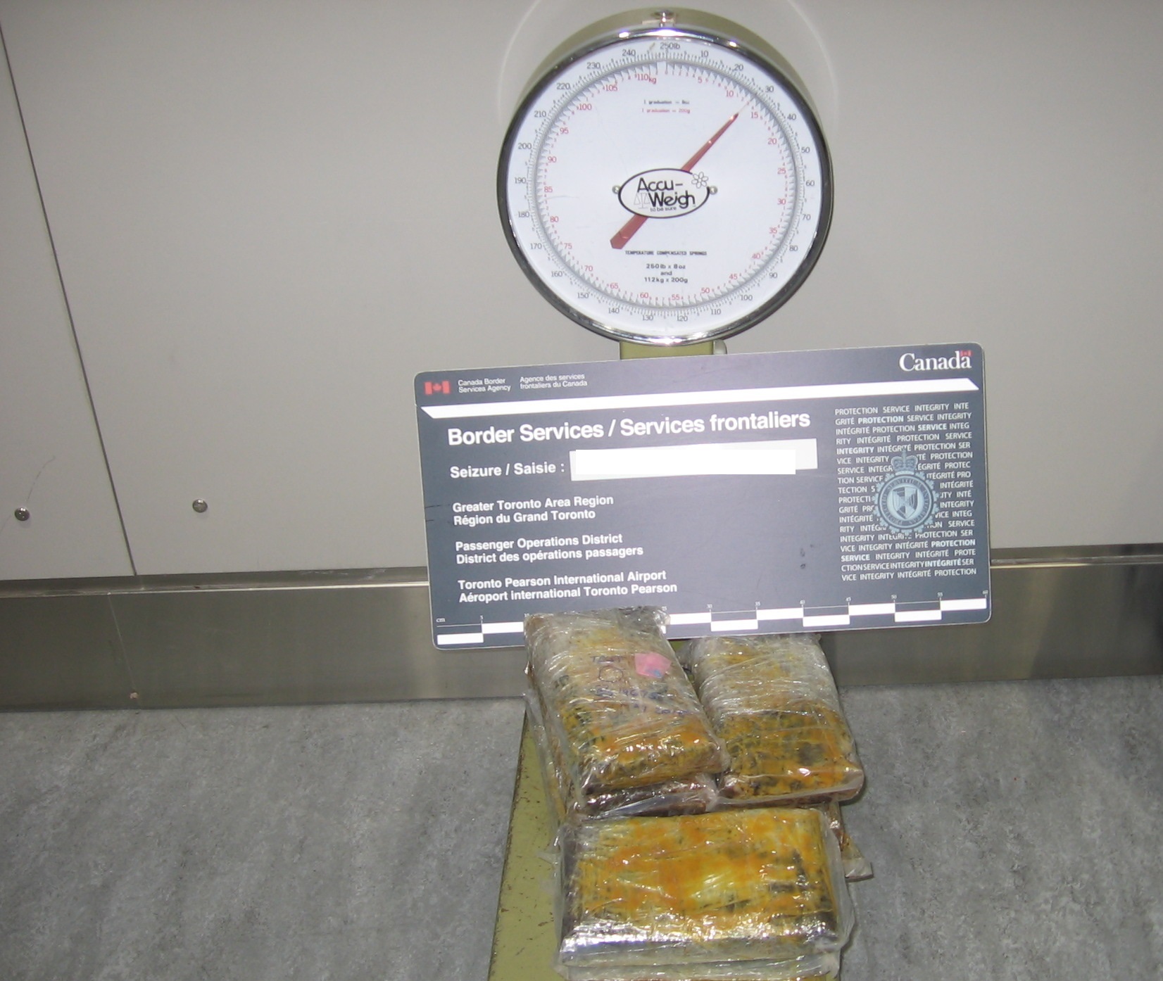 Bundles of suspected cocaine