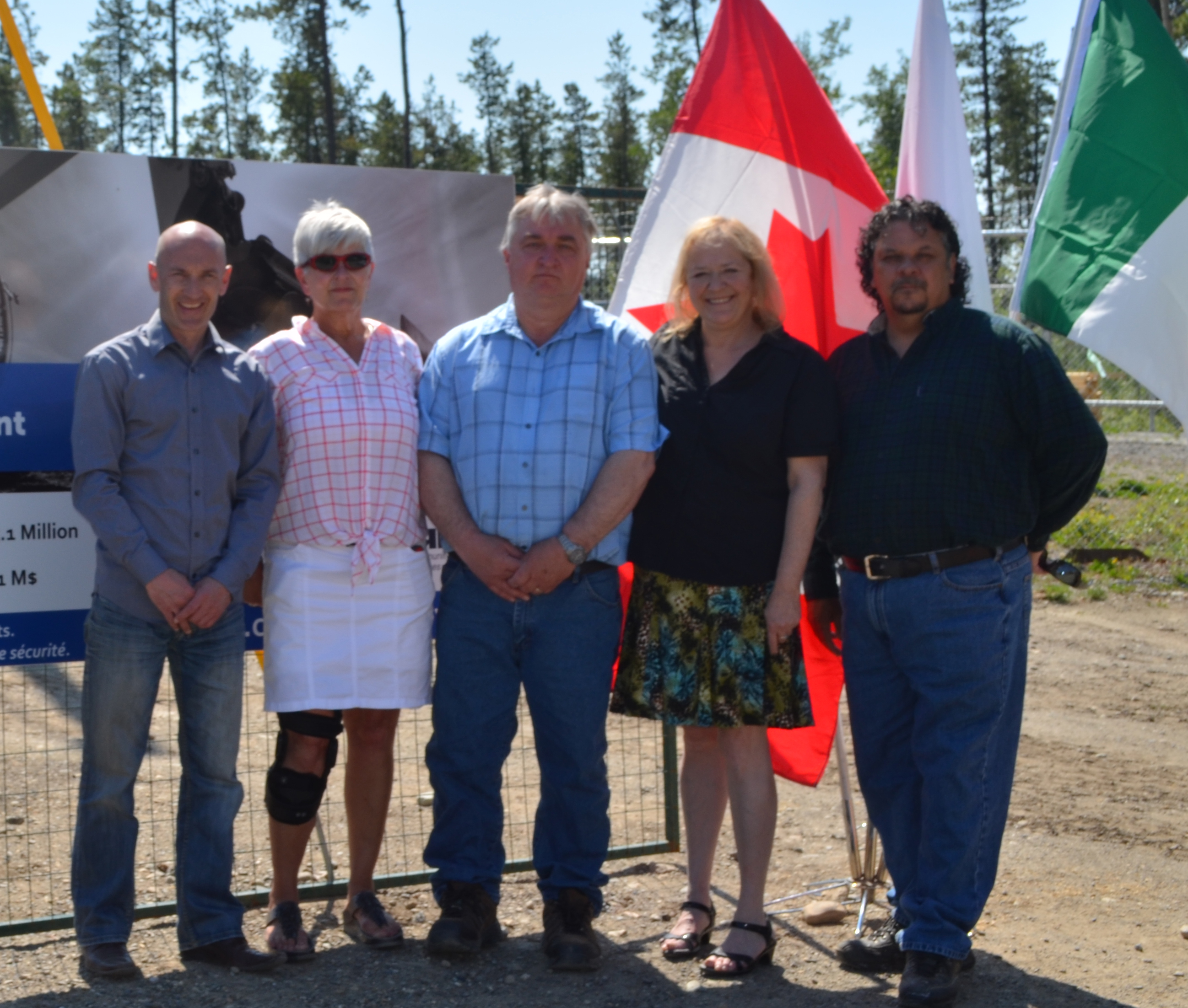 From left to right: Ryan Leef, MP for Yukon, Councillor Cynthia Kearns, Richard Durocher, Mayor of Watson Lake, Patti McLeod, MLA for Watson Lake, and Councillor Tim O¿Brien, at an event to mark the completion of several water and wastewater infrastructure upgrades and to mark the beginning of construction of a new water treatment plant in Watson Lake, Yukon.