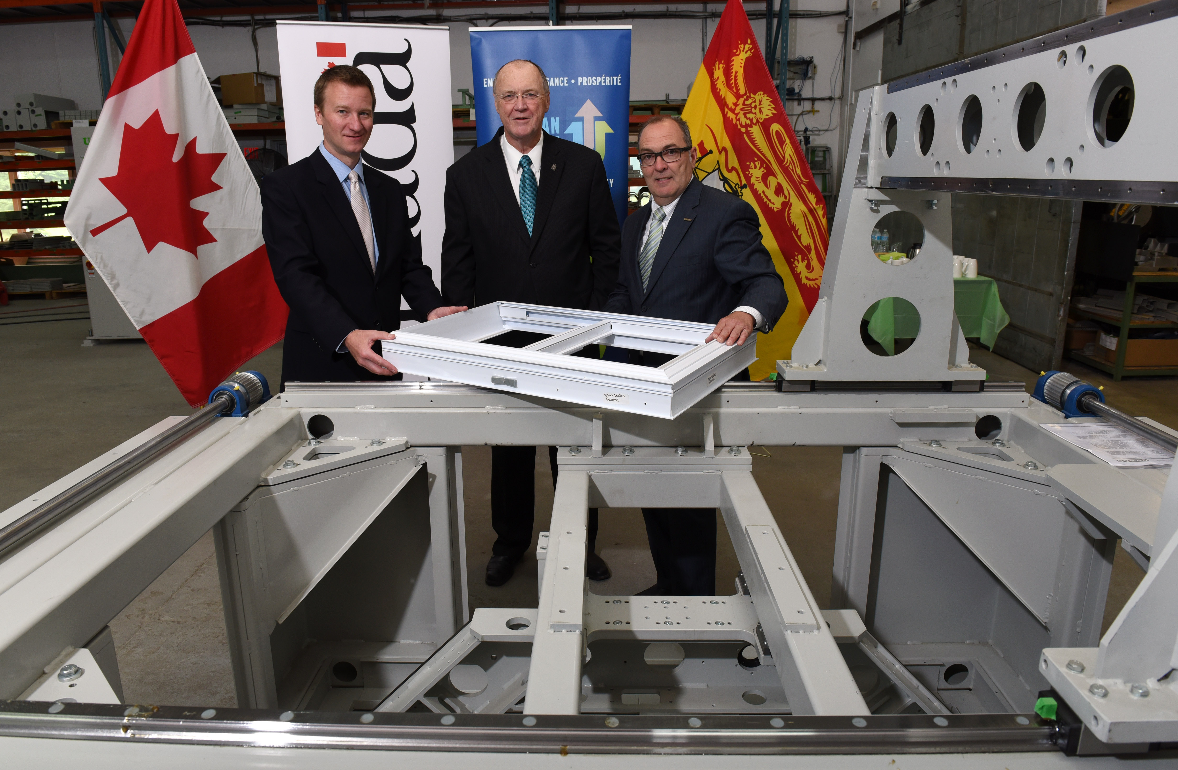 Urban Machinery¿s New Cutting Edge Vinyl Window Fabrication and Processing Centre will increase speed and efficiency

June 22, 2015 ¿ Fredericton, NB ¿ Atlantic Canada Opportunities Agency (ACOA)

Urban Machinery, a leading machine manufacturer for the vinyl window industry, is creating a new fabrication and processing centre for Ploy Vinyl Chloride (PVC) extrusions at its Fredericton manufacturing plant, thanks to an investment by the Government of Canada. 

The Honourable Keith Ashfield, Member of Parliament for Fredericton, on behalf of the Honourable Rob Moore, Regional Minister for New Brunswick and Minister of State (Atlantic Canada Opportunities Agency), joined Urban Machinery officials to make the announcement.  

The Government of Canada, through ACOA¿s Business Development Program is supporting the company with a $442,500 repayable contribution, while Urban Machinery is providing $147,500.

Pictured here (left to right) are:  Joel Richardson, Vice President, NB & PEI Divisions, Canadian Manufacturers & Exporters and event emcee; the Honourable Keith Ashfield, Member of Parliament for Fredericton and Siegfried Mehlitz, Research and Development Manager, Urban Machinery.
