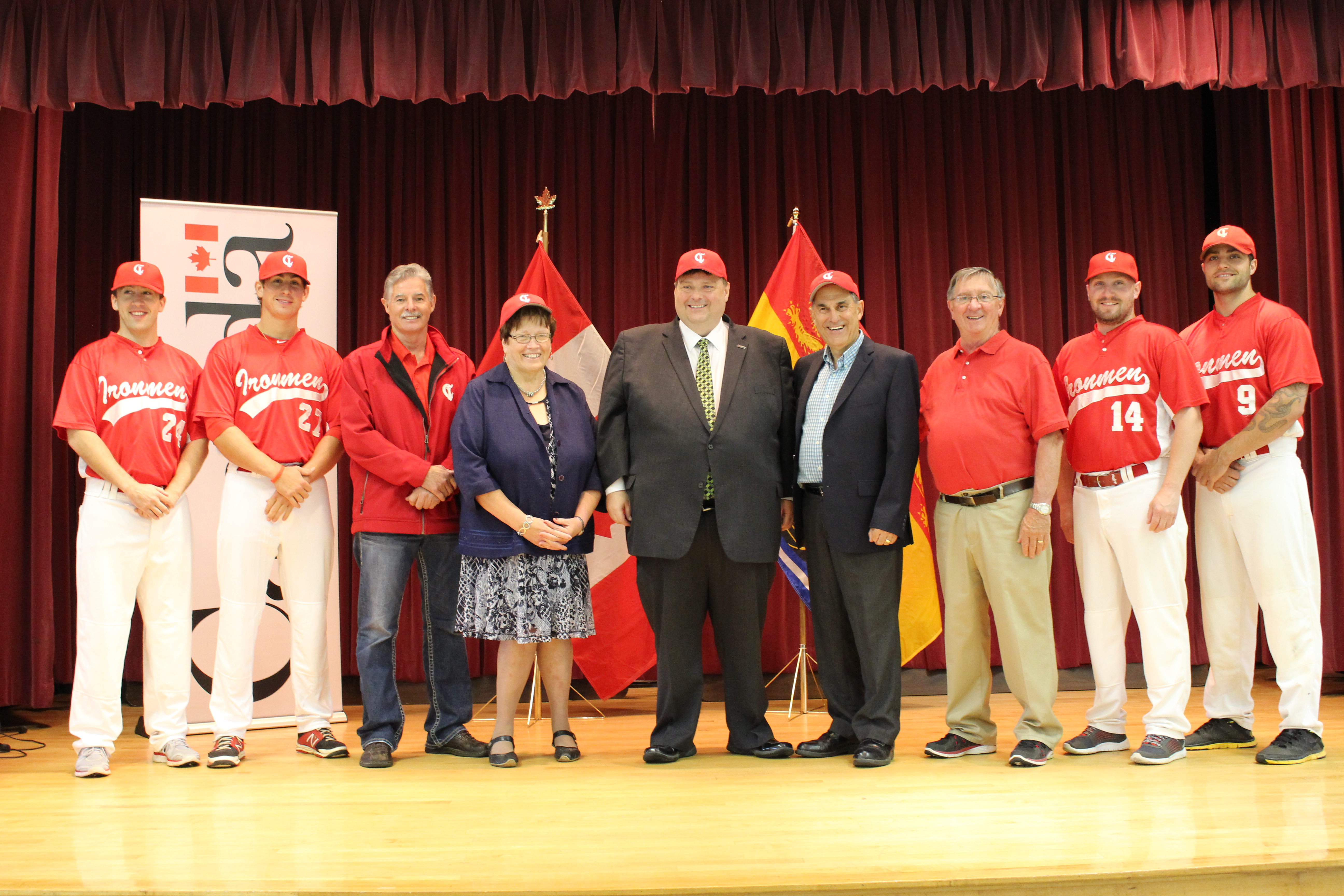 Infrastructure improvements will help City capitalize on future sports tourism opportunities.

June 29, 2015 ¿ Miramichi, NB ¿ Atlantic Canada Opportunities Agency

The Chatham Ironmen Ball Park and the Waldo Henderson Field will be getting the upgrades they need to host the 2015 Senior Men National Baseball Championship Tournament in August, thanks to investments from the federal and provincial governments. 

The Government of Canada, through ACOA¿s Innovative Communities Fund, and the Province of New Brunswick are each contributing $93,760 towards the project while the City of Miramichi is investing $23,000.

Pictured here (left to right): Kevin Bowes, Ryan Lukach, Daryl Matthews, General Manager of the Chattam Ironmen, Tilly O¿Neill-Gordon, Member of Parliament for Miramichi, the Honourable Bill Fraser, Minister of Tourism, Heritage and Culture and Minister responsible for the Northern and Miramichi Funds, Gerry Cormier, Mayor of the City of Miramichi, Greg Morris, Head Coach of the Chattam Ironmen, Nick Hardy, and J.F. Neveu. 
