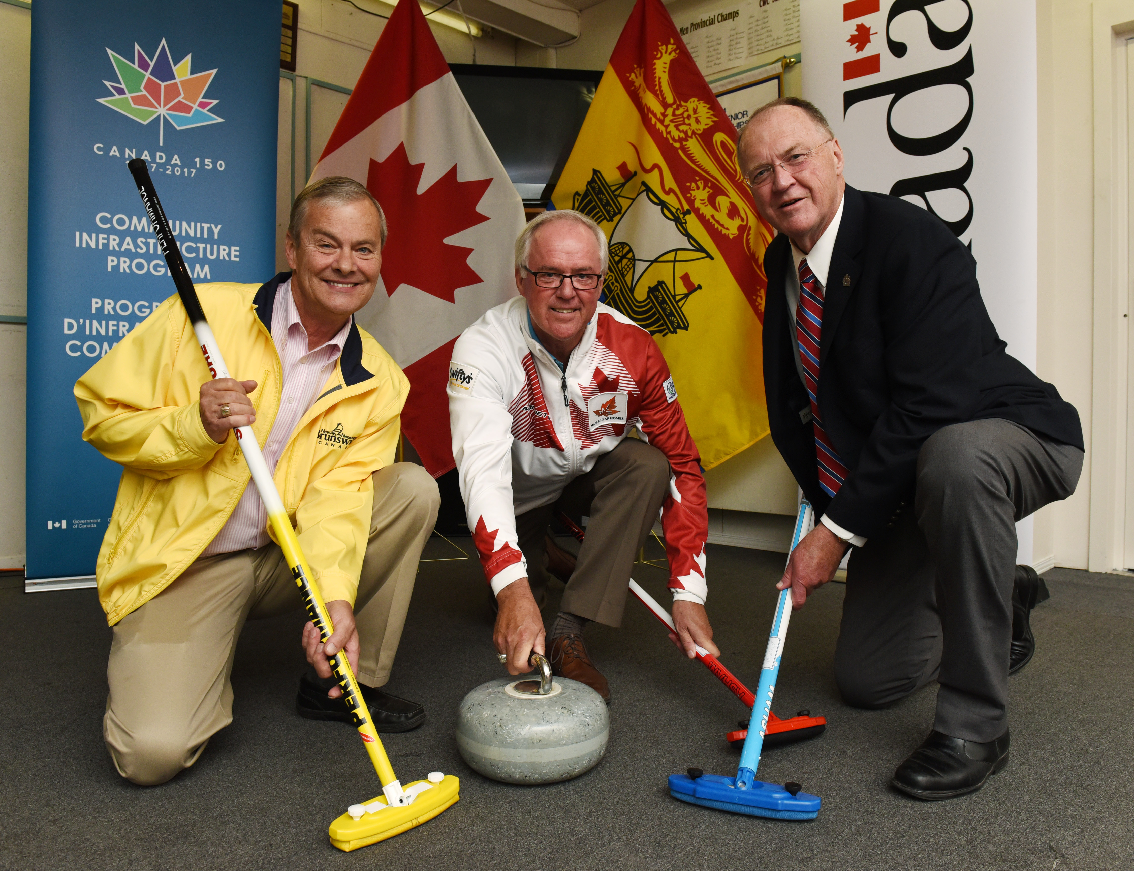 MP Keith Ashfield Announces Investment through the Canada 150 Community Infrastructure Program 
Government of Canada Supporting Community Infrastructure in Atlantic Canada

July 24, 2015 ¿ Fredericton, N.B. ¿ Atlantic Canada Opportunities Agency (ACOA)

The Capital Winter Club will be improved, thanks in part to Canada 150 Community Infrastructure Program (CIP 150) funding announced today by the Honourable Keith Ashfield, Member of Parliament for Fredericton, on behalf of the Honourable Rob Moore, Regional Minister for New Brunswick and Minister of State (Atlantic Canada Opportunities Agency). 

The Government of Canada has approved a contribution of $26,048 to install a modern and efficient evaporator condenser, which is a critical component of the Club¿s refrigeration system. The specialized equipment will help extend the curling season and improve the facility for all users.

Pictured here (left to right): Brad Woodside, Mayor of Fredericton, Wayne Tallon, President of the Capital Winter Club, and the Honourable Keith Ashfield, Member of Parliament for Fredericton. 

