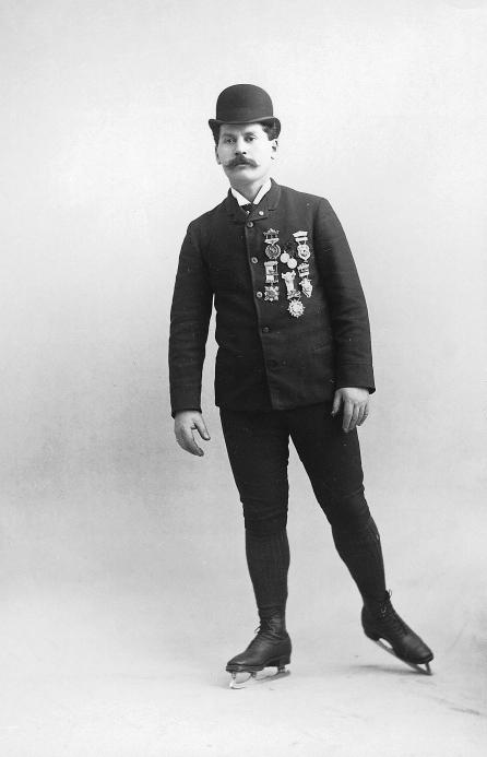 Image Titled: Louis Rubenstein skating in Montréal, 1893.
Copyright:  Public Domain
From: https://en.wikipedia.org/wiki/Louis_Rubenstein#/media/File:Louis_Rubenstein.jpg

