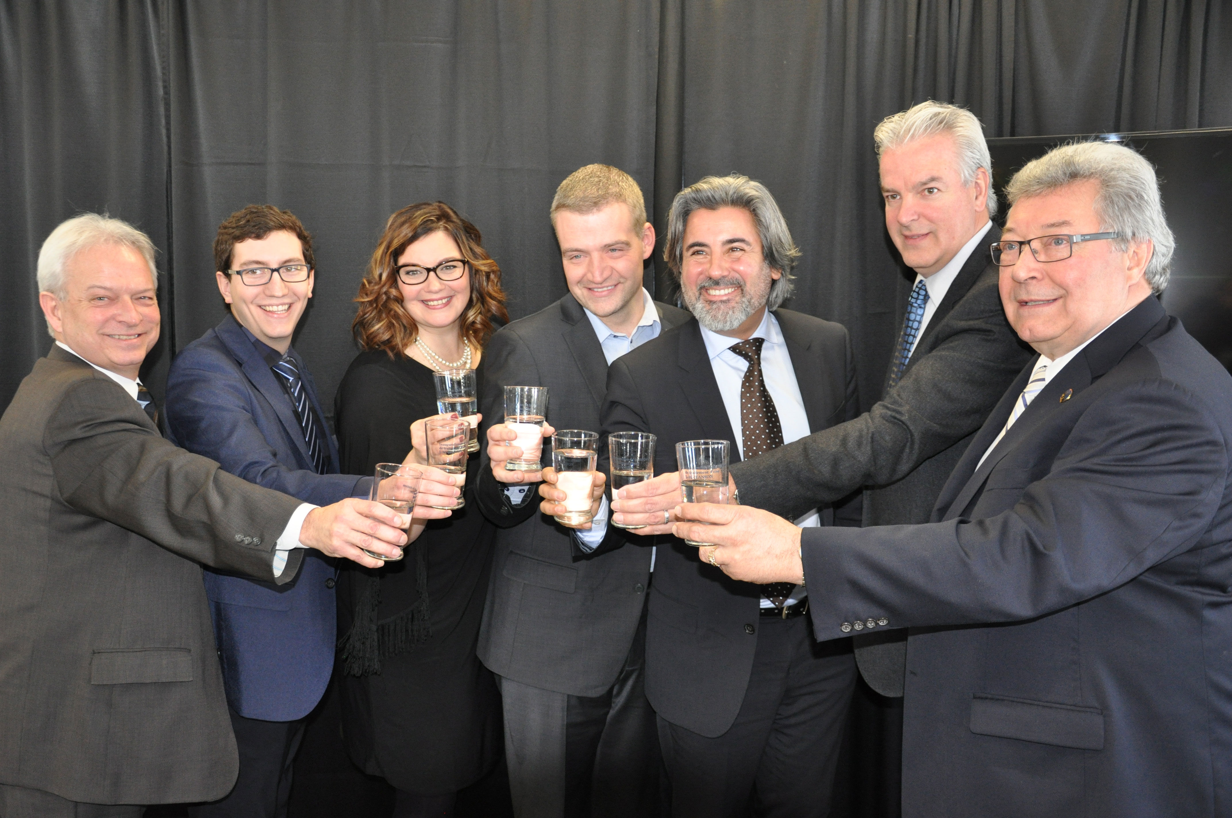 Mr. Jean-François Rouleau, municipal councillor; Mr. Pierre-Luc Dusseault, Member of Parliament for Sherbrooke; Mrs. Karine Vallières, Member of Parliament for Richmond; Luc Fortin, Minister for Recreation and Sport, Member of the National Assembly for Sherbrooke, and Minister responsible for the Estrie Region; Mr. Pablo Rodriguez, Parliamentary Secretary to the Minister of Infrastructure and Communities; Mr. Bernard Sévigny, Mayor of Sherbrooke; and Mr. Guy Hardy, Member of the National Assembly for Saint-François.