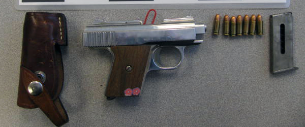An undeclared .25-calibre handgun seized at the Beaver Creek, Yukon border crossing on April 8, 2016.