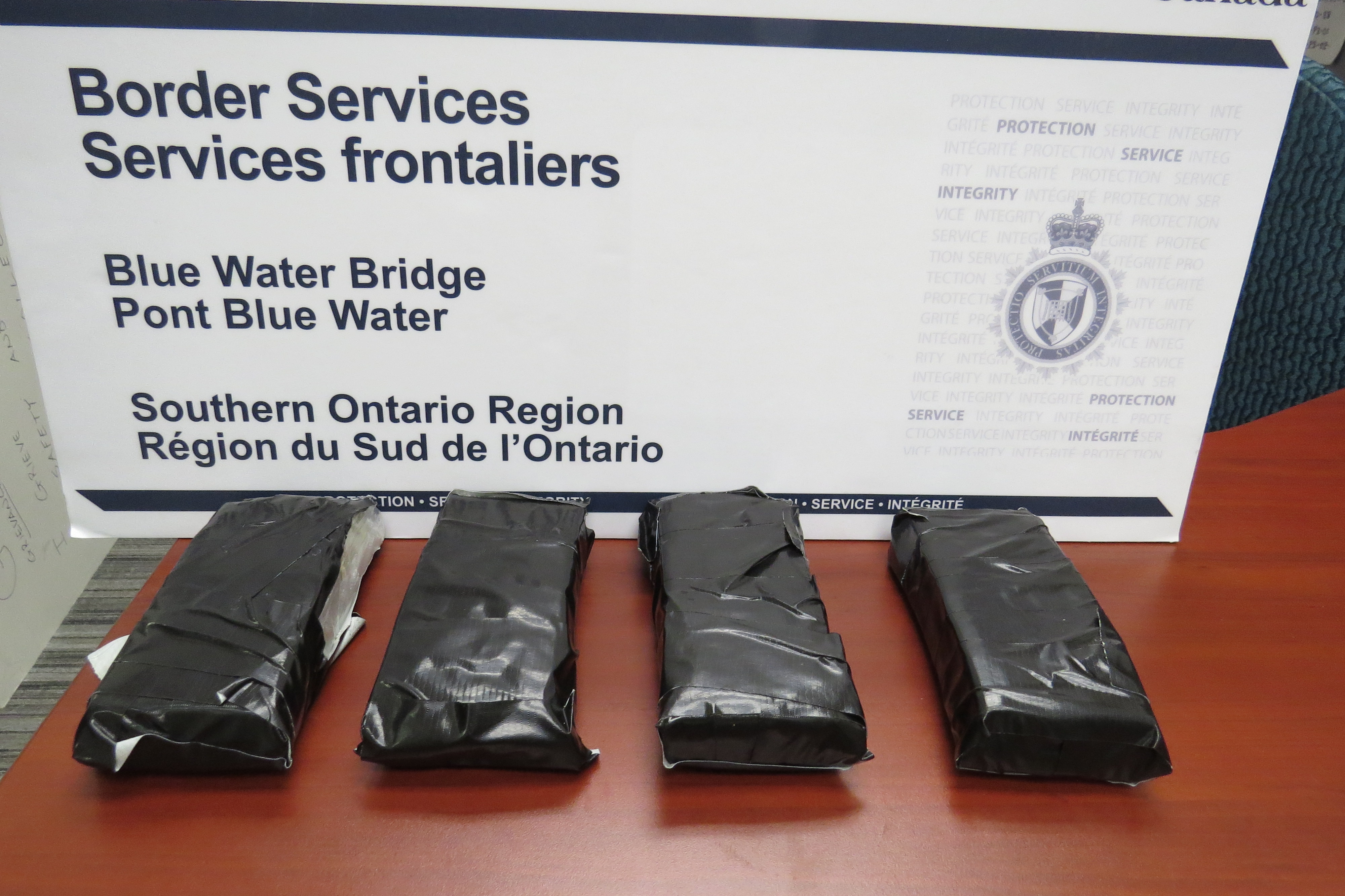 Currency seized at the Blue Water Bridge on May 24.
