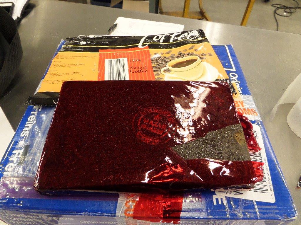 Suspected opium found in coffee packaging 