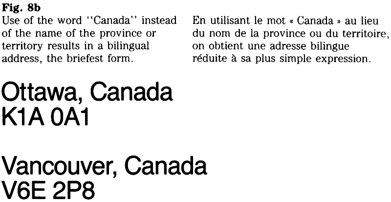Figure 8b : Utilisation du mot Canada au lieu du nom de la province ou territoire