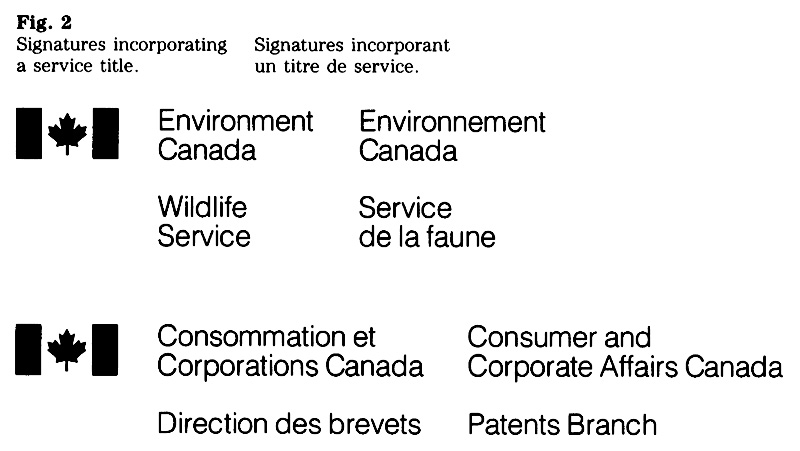 Figure 2: Signatures incorporating a service title