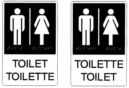 Salle de toilettes pour hommes et femmes