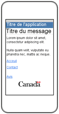 Page ou écran de message du serveur unilingue comme décrit à la Section 2. Pages ou écrans de message du serveur.